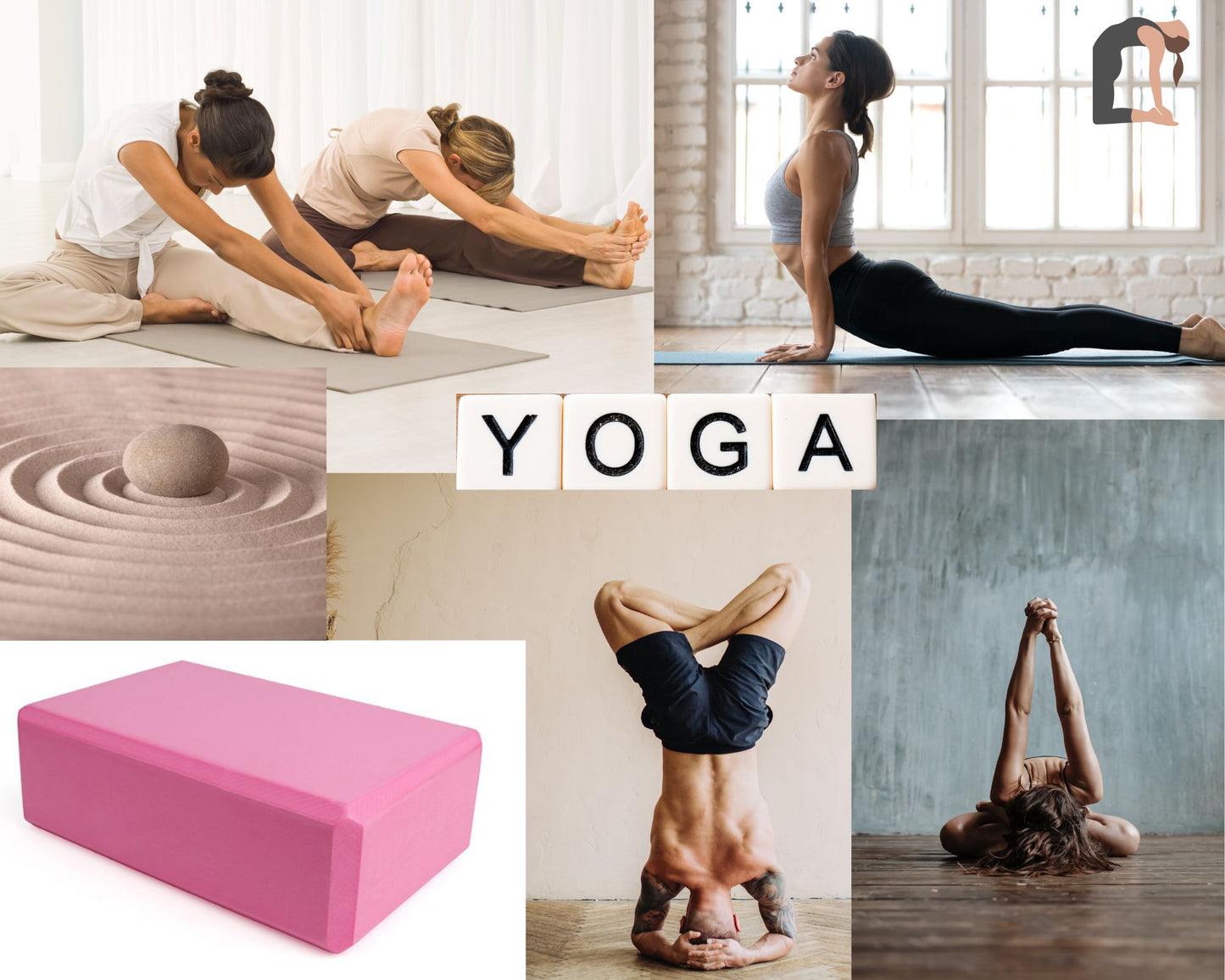 Briques de yoga rose